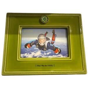 Grasslands Road Photo Frame 4x6 "That Was So Cool!" Green Ceramic Frame NIB